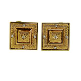 Buccellati Prestigio 18K Gold Diamond Earrings