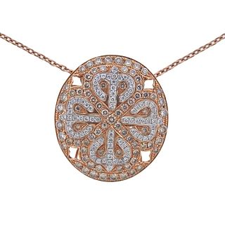 14k Rose Gold Diamond Pendant Necklace