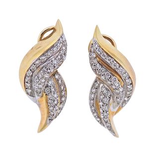 14k Gold Diamond Cocktail Earrings