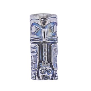 Stainless Steel Aztec Motif Handmade Pendant