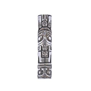 Sterling Silver Aztec Motif Pendant