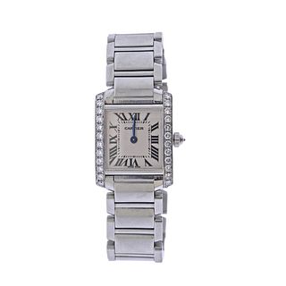 Cartier Tank Francaise Diamond Quartz Ladies Watch 2384