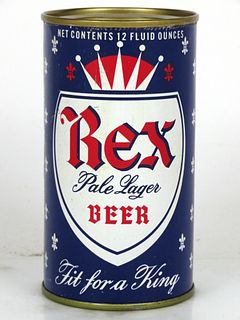 1966 Rex Pale Lager Beer 12oz 122-33b Flat Top Los Angeles, California