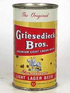 1947 Griesedieck Bros. Light Lager Beer 12oz 76-12 Flat Top Saint Louis, Missouri