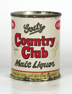 1954 Goetz Country Club Malt Liquor 8oz 240-19 Flat Top St. Joseph, Missouri