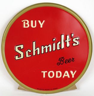 1939 Schmidt's Beer Button Sign Detroit, Michigan