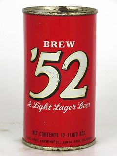 1952 Brew '52 Beer 12oz 41-22 Flat Top Los Angeles, California