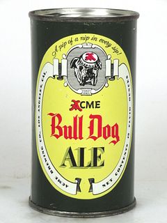 1952 Acme Bull Dog Ale 12oz 45-15 Flat Top Los Angeles, California