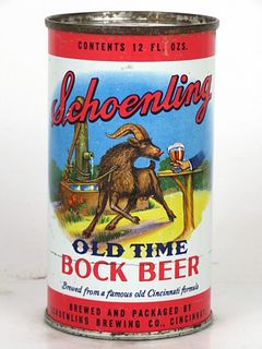 1954 Schoenling Old Time Bock Beer 12oz 132-03 Flat Top Cincinnati, Ohio