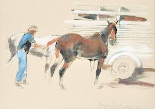 Boguslaw Lustyk Horse Themed Watercolors, Original Works