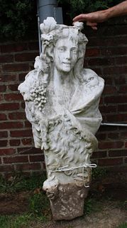 An Antique And Large Marble Sculpture / Bust.