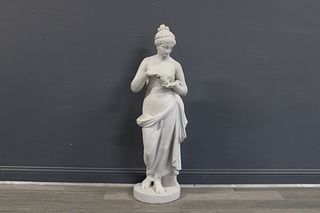 Unsigned Terracotta Sculpture Of A Classical Lady.