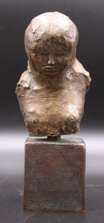 B.R. Monogrammed & Numbered Bronze Bust
