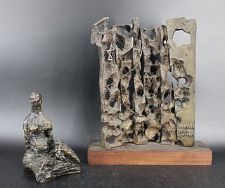 2 Israeli Brutalist Bronze Sculptures.