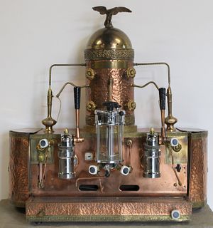 Large Vintage Brass & Copper Cappuccino Machine
