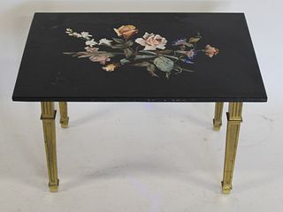 Finely Executed Marble Pietra Dura Top Table.