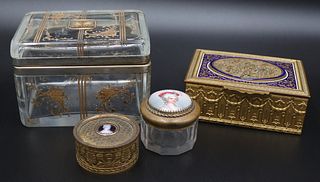 Grouping of (4) Antique/Vintage Vanity Boxes.