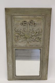 18th Century French Carved Trumeau Mirror.