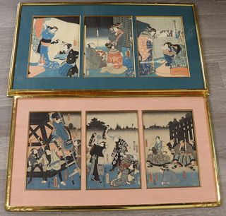 (6) Framed Japanese Toyokuni III Prints.