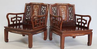 Vintage and Quality Pair of Asian Hardwood Chairs.