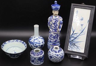 Grouping of Asian Blue and White Porcelains.