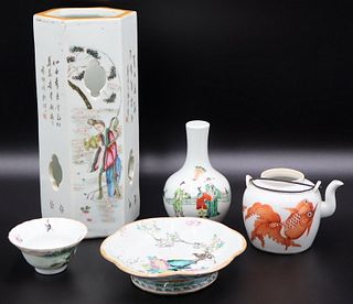 Grouping of Chinese Enamel Porcelains.