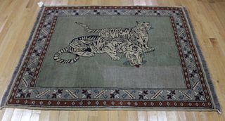 Vintage And Finely Hand Woven Carpet / Tapestry