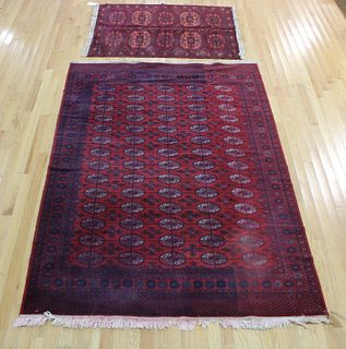 2 Antique And Finely Hand Woven Bokhara Style