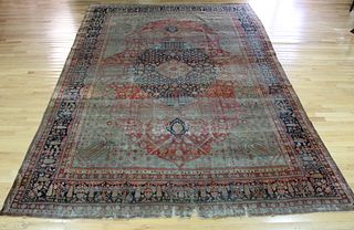 Antique And Finely Hand Woven Kashan Carpet