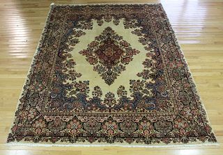 Vintage And Finely Hand Woven Kirman Carpet.