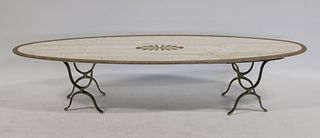 Midcentury Oval Marbletop Coffee Table.