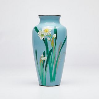 Ando Jubei Cloisonne Vase w/ Daffodils