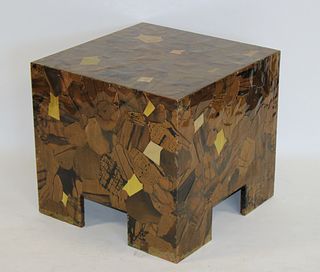 Vintage D. K. Jordan Mixed Metal Cube Table.