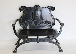 Victorian Carved Settee With Griffin Heads &