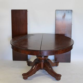 19th Century Pedestal Dining Table & 2 Leaves