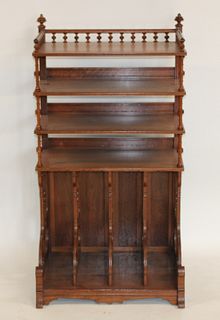 Victorian Walnut Canterbury / Bookcase