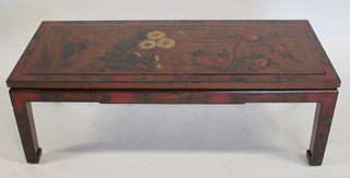 Antique Asian Lacquered & Paint Decorated Coffee
