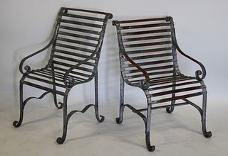2 Antique, Heavy And Quality Iron Chairs