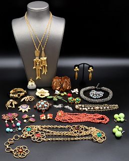 JEWELRY. Large Signed Costume Jewelry Grouping.