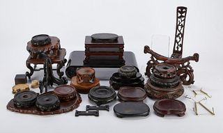 Large Group of Chinese Wooden Display Stands