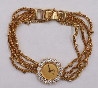 JEWELRY. Chopard 18kt Gold and Diamond Watch.
