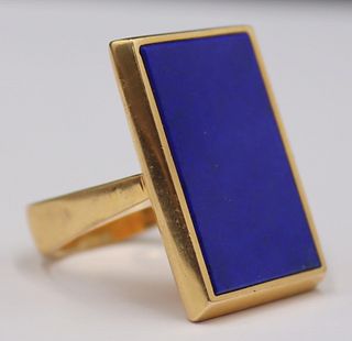 JEWELRY. Signed 18kt Gold and Lapis Lazulis Ring.