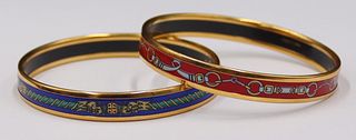 JEWELRY. (2) Hermes Enamel Bangle Bracelets.