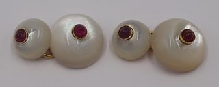 JEWELRY. Italian 18kt Gold & Mother of Pearl