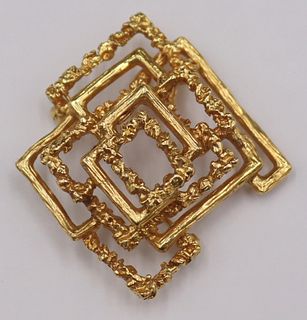 JEWELRY. Signed Modernist 18kt Gold Pendant or