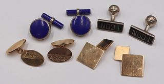 JEWELRY. Men's Gold and Silver Cufflink Grouping.