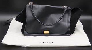 COUTURE. Celine Leather and Suede Trapeze Purse.