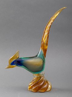 Murano Art Glass Rooster Sculpture