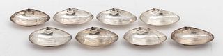Wallace Sterling Small Clam Nut Dishes, 8