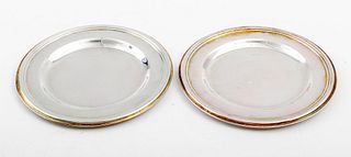 Ercuis French Silverplate Bread Plates, Pair